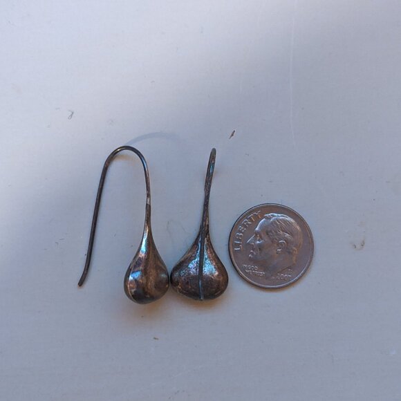 Vintage 925 Silver Drop Earrings Sterling Silver pierced Dangle Ear Wires Y2K - Picture 4 of 4